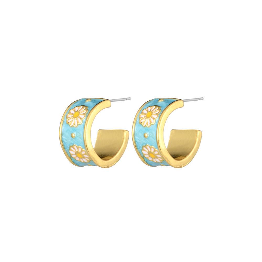 Geometric Alloy Unique Earrings With Artificial Stones Elegant Womens Jewelry