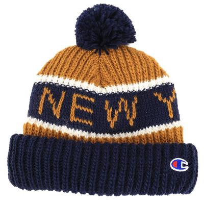 Champion Pompom Knit Cap with Fleece Navy Lining, 492-0084,