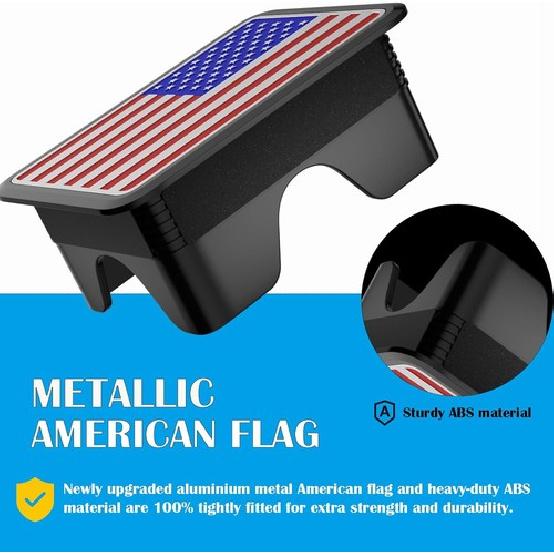 n Flag Stake Pocket Covers, Rear Truck Bed Rail Black&CBlue&Red