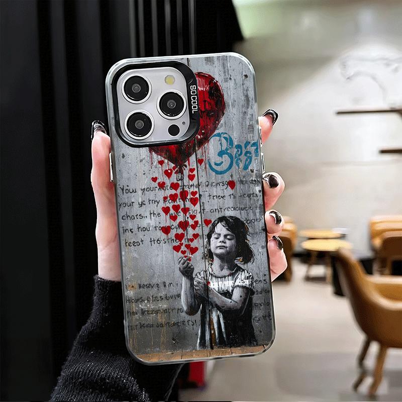 B-Banksy Art Graffiti Artist Shockproof Phone Case for iPhone 17 Air 16 16E 15 Pro Max 14 Plus 13 Mini 12 Back Cover Anti Fall F