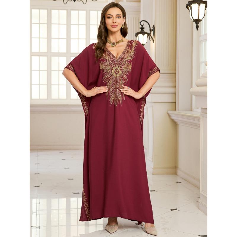 Moda damska Lato Wiosna Kwiatowy wzór Nadruk Rękawy 1/2 Dekolt w serek Luźna talia Sukienki codzienne