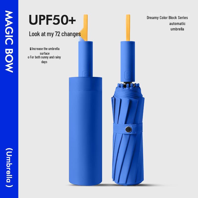 72-Rib Automatic Sun & Rain Umbrella with UV Protection, Large Size, Unisex