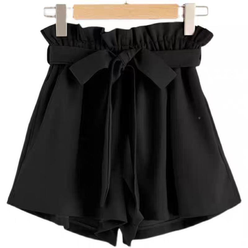 

Women s Wide-Leg Summer Shorts: Bud-Shaped Elastic Waist, Slimming, Casual A-Line, Korean Style, Loose Fit, High-Waisted, Light and Airy. S for under 90 jin