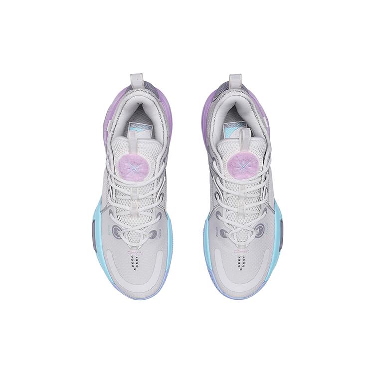 New LINING All City 9 Basketball Shoes Men's Low top Pearl White/Orchid Purple ABAU113-1