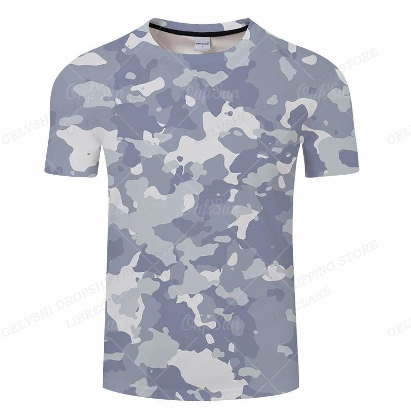 Summer Round Neck 3D Camouflage Print Top Fashionable Outdoors Casual Short Sleeved Men's T-shirts