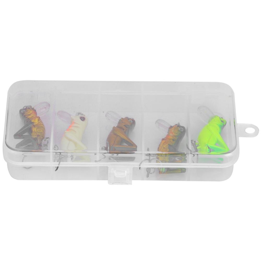 5PCS Hard Cricket Grasshopper Lures Mini Grasshopper Fishing Lures Cricket Bait  Bass Fishing
