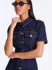 Women's Casual Short Sleeve Denim Dress with Lapel - Summer Style 89375