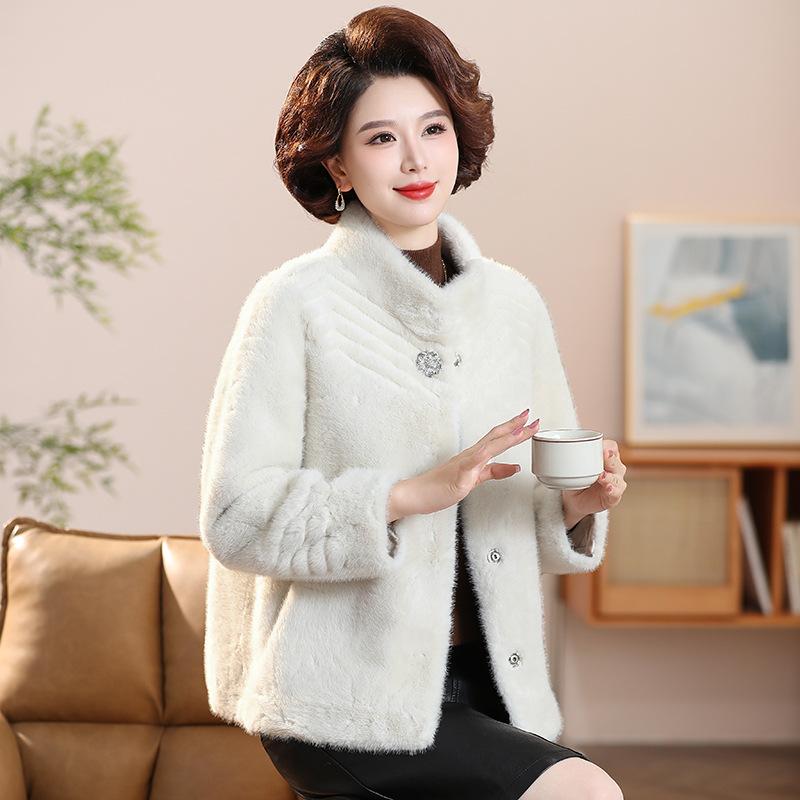 

Жіноче пальто осінь зима Норкова шуба великого розміру Вільна м яка зручна хутряна куртка XL білий