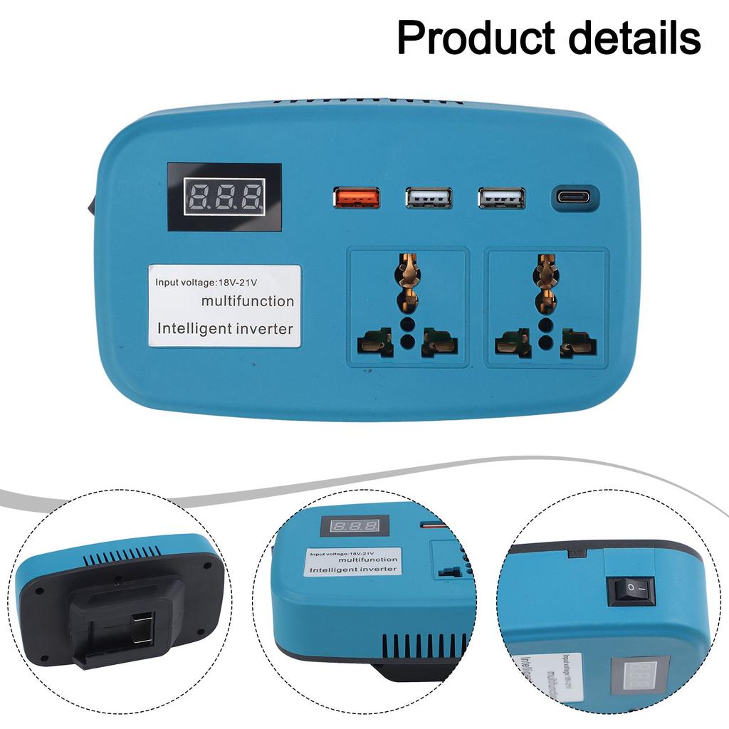 Smart Performance DC to AC Inverter with Compact Design for Travel