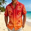 Camicia Tropicale Floreale Hawaiana a Maniche Corte, Perfetta per l'Estate, Abbigliamento Casual da Spiaggia