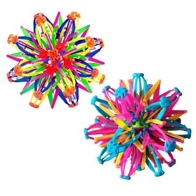 Colorful Inflatable Childrens Magic Telescopic Ball Outdoor Flower Ball Throwing Kicking Ball Stretching Flower Interactive Ball