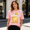 Beer Now Temporary Slogan Cartoon Figure In Beer Cup Graphic T Shirt Unisex Soft 100 Cotton Crew Neck Short Sleeve Tee