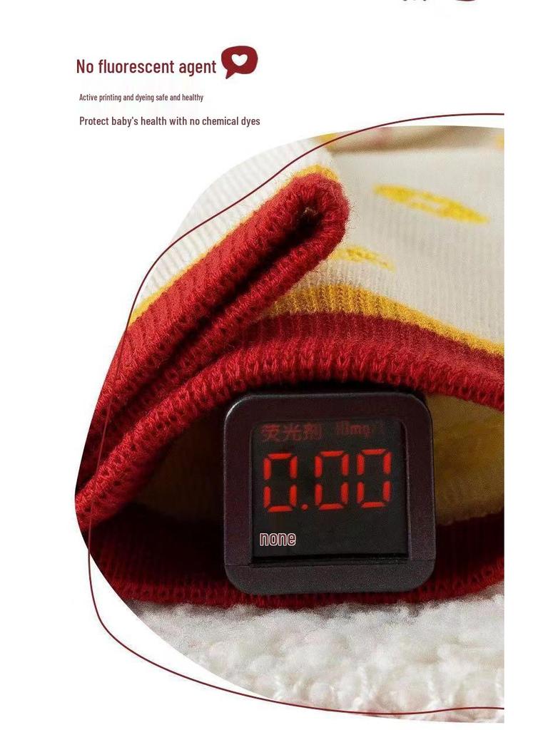 Children's Zodiac Year Mid-Calf Red Cotton Socks for Good Luck In Autumn and Winter