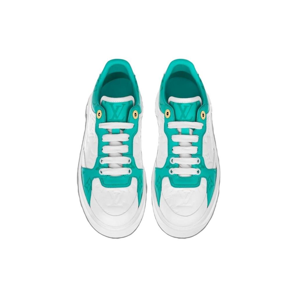 Louis Vuitton Time Out Sneakers 'White And Teal Monogram' Women's 1AB349