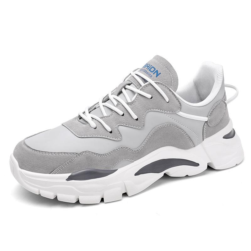 

Daddy shoes men s autumn and winter new retro trend soft sole heightening white shoes light wear-resistant versatile sports and leisure shoes 39 серый