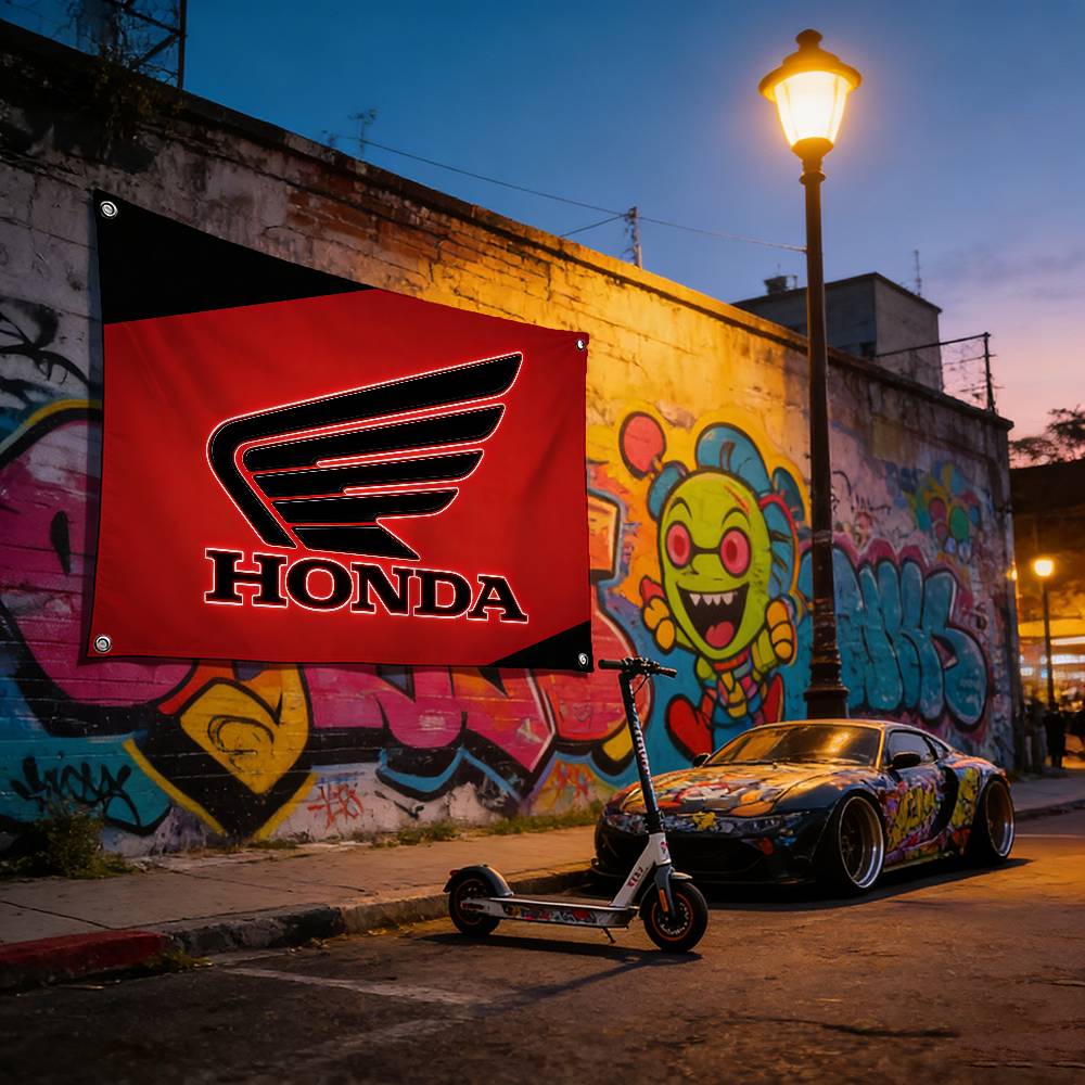Motorcycle For HONDA Flag 120g Brushed Polyester Sublimation Printing Durable Hanging Flag For Home Decor Event Graduation Gift