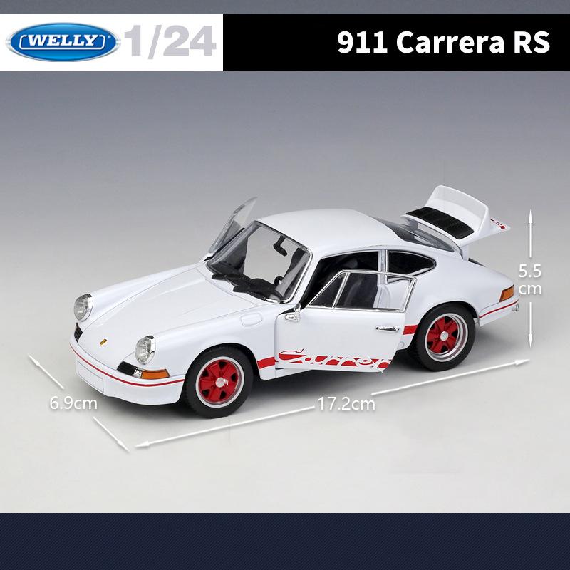 Welly 1/24 Porsche 911 Carrera RS 1973 Alloy Car Diecasts & Toy Vehicles Car Model Miniature Scale Model Car Toy for Children