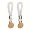 2PC Wood Durable Towel Clip Home Decoration Hook Bathroom Cotton Rope Multi-Function Hanger Rural Style 11.5x3cm