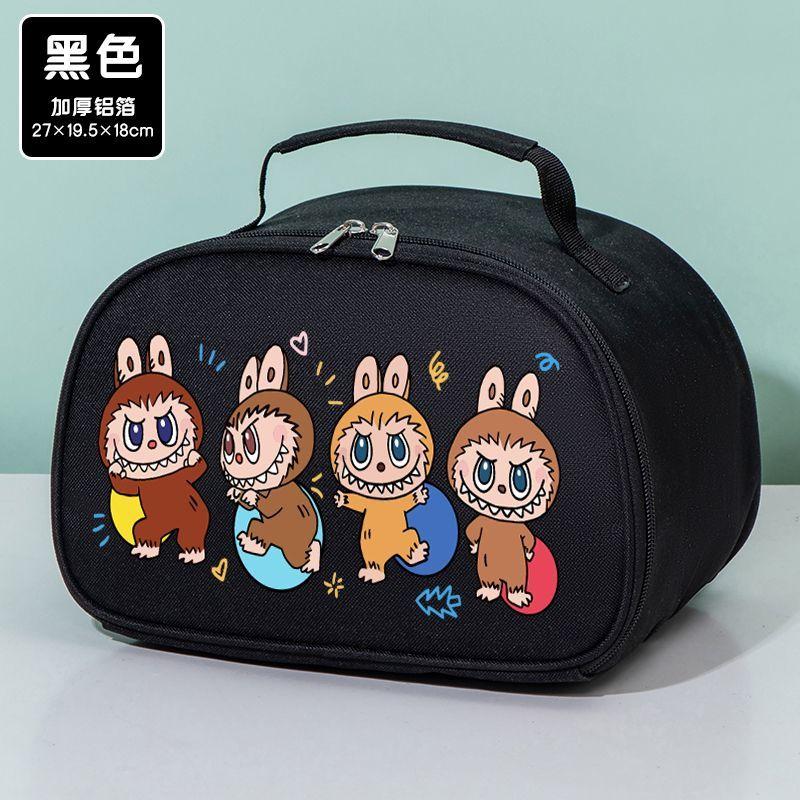 Labubu Thickened Aluminum Foil Bento Bag Student Lunch Box Bag Large-capacity Hand-held Insulated Bag