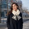 Women's Striped Knit Neck Warmer Scarf, Thick Winter Neck Gaiter for Cold
