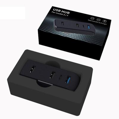 תחנת עגינה לתא כפפות עבור טסלה מודל 3 Y 3+ Y ג'וניפר רכזת USB יציאות מאריך USB מפצל מטען תחנת עגינה
