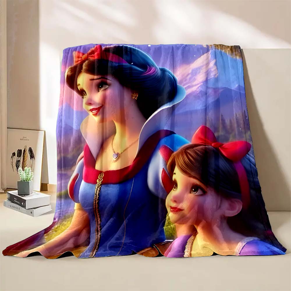 Classic Snow White and The Seven Dwarfs Printed Blanket Gift for Daughter LivingRoom Sofa Bedroom Chair Decor Blanket Multi-Size