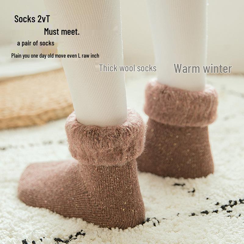 Women’s Extra Thick Fleece-Lined Terry Wool Socks - Warm, Cold Resistant Mid-Calf Snow Socks