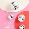4pcs Disco Ball Cake Toppers, 3 Sizes Mini Silver Disco Balls for Bachelorette Party, 70s Space Cowboy Birthday Decor