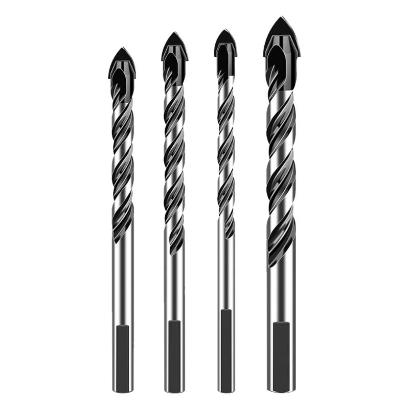 Drill Bit Set for Tile Wood Glass Concrete Brick Plastic Includes Sizes 3-12mm with Carbide Tips for Efficient Drilling
