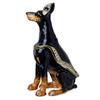 FJ FENGZHIJIE Doberman Dog Figurine Jewelry Box with Hand-Painted Details and Hinged Lid, Golden Crystal Enamel, Animal Keepsake, Special Occasion Gif