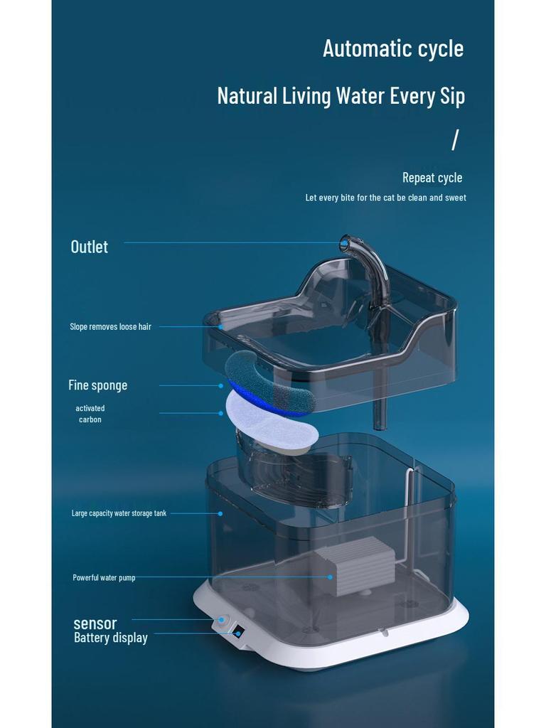 Silent Wireless Pet Water Fountain: Automatic Circulating Dispenser for Cats and Dogs