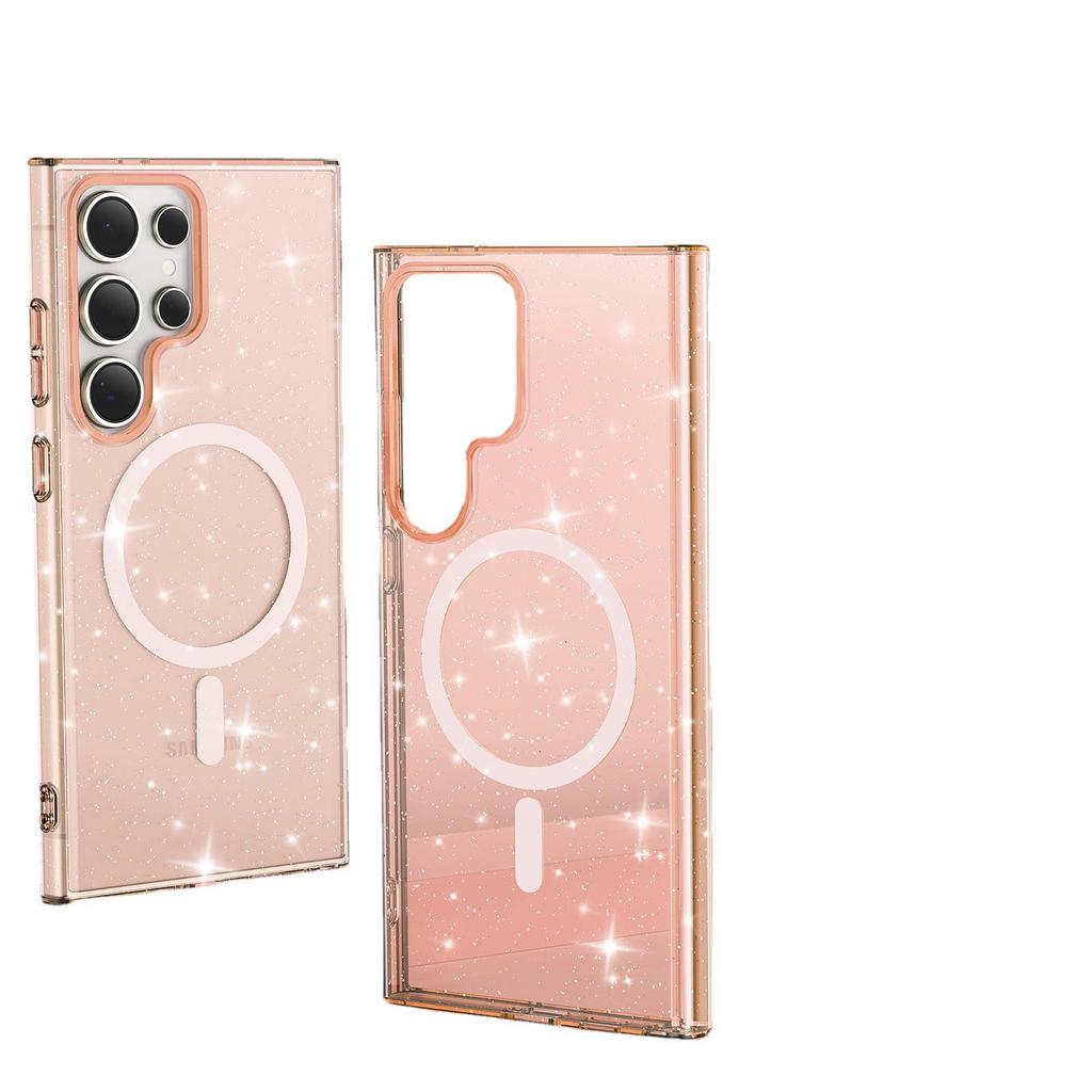 Applicable to Samsung S26Ultra star flash magnetic mobile phone case S25Ultra transparent A57 anti-drop protective case