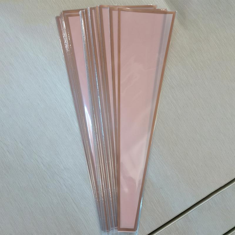 

50 шт. одиночных розовых рукавов для упаковки цветов, упаковочные пакеты для букетов, прозрачные целлофановые цветочные обертки на День святого Валентина 12CMx4CMx45CM розовый