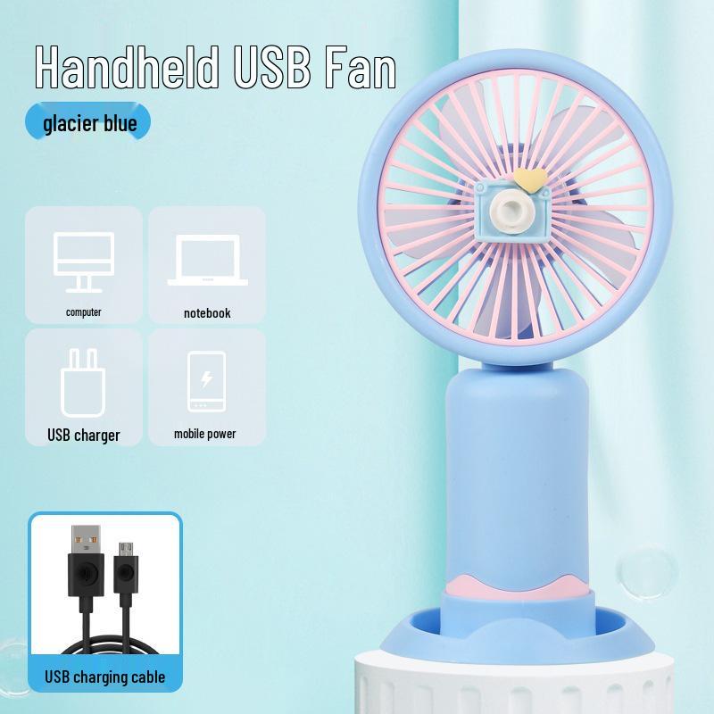 

Rechargeable Portable Cartoon Mini Fan & Phone Holder Small Fresh Fan