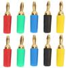 2set Banana Plug 2.5mm 0.1in 4 Leaf Type 5 Color Screwed Welded Fixing Brass Gold Plated Electrical Connector