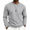 Men's Color Long Sleeve Sweatshirt, Neck, Loose Fit, Plaid Pattern Casual Pullover