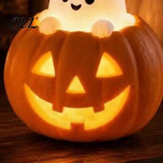 Gruselige Halloween Tischdekorationen Kürbis Drachen Statue, LED Leuchtende Harzfigur Party Mittelstücke mit Warmem Licht, Fantasy Schreibtisch Dekoration
