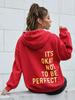 Multi-color Letter Print Casual Women’s Hooded Sweatshirt - Versatile Long Sleeve Pullover, European & American Fashion.
