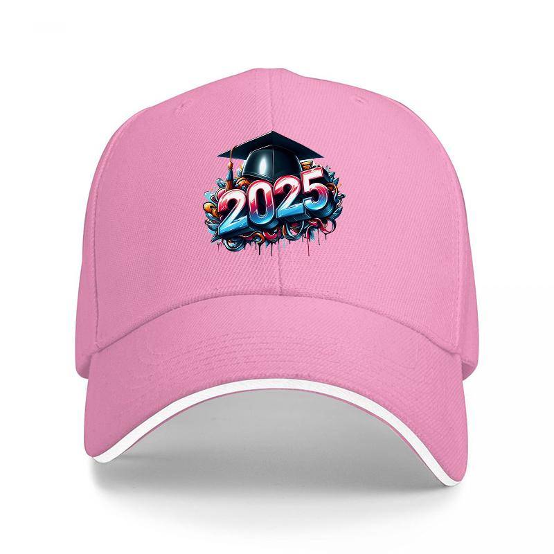 Graduation Cap Baseball Hat with Colorful Design and Diploma Motif for College Celebration and Graduation Party Wear