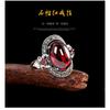 Adjustable Open Ring Women Men Vintage Red Oval Cabochon Boho Statement Finger Copper Jewelry