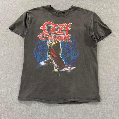 Vintage 1990 Ozzy Osbourne Blizzard of Oz Sonnenausgebleicht Schwarz Herren Groß Unisex T-Shirt