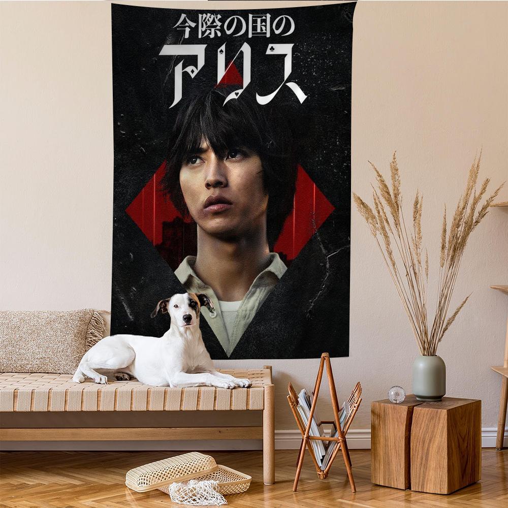 Suspense Film Alice InBorderland Printed Large Wall Tapestry Hanging Tarot Hippie Wall Rugs Dorm Cheap Hippie Wall Hanging