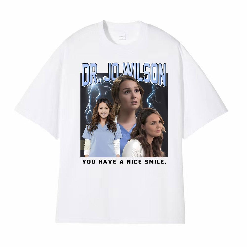 Camilla Luddington As Dr Jo Wilson Greys Anatomy Graphic Tshirt Men Women Fashion High Street Tee Shirt Casual Cotton T Shirt