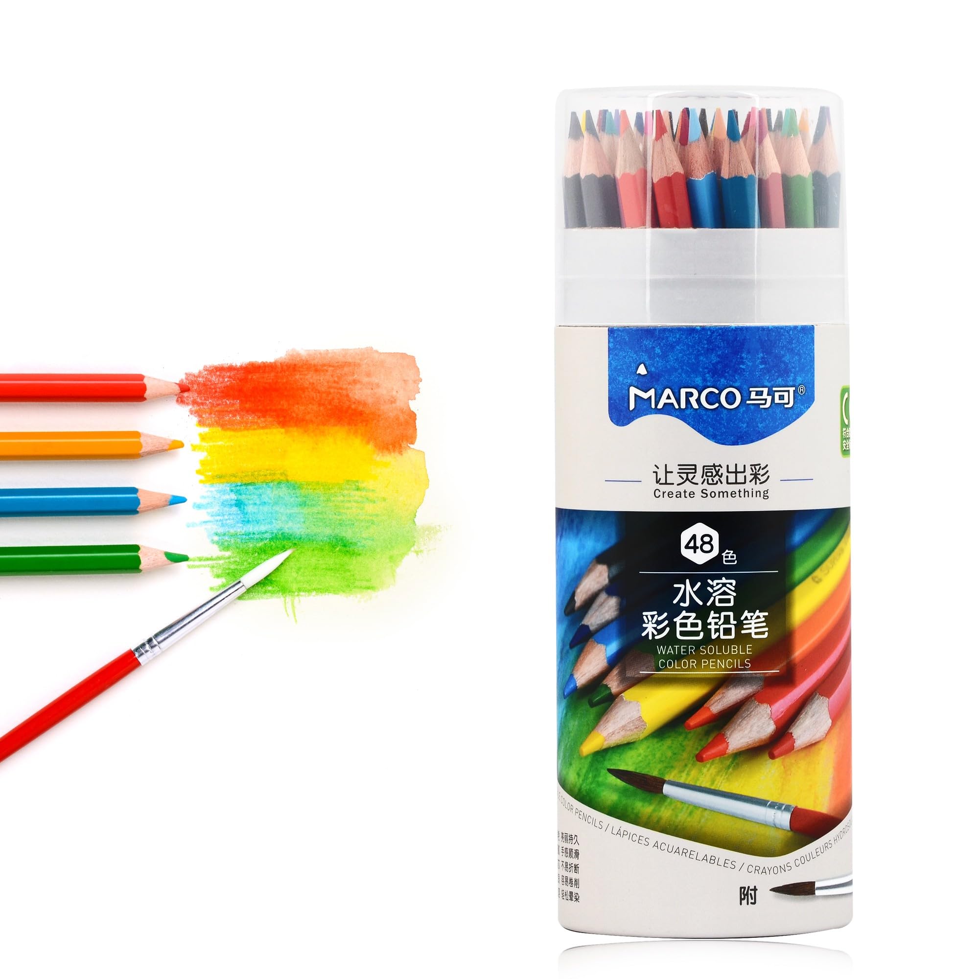 

Marco Watercolor 48 with for Elementary School Unbreakable Colored Colored Coloring with Brush 4320 Watercolor Pencils 48 Colors Pencils, Colors,