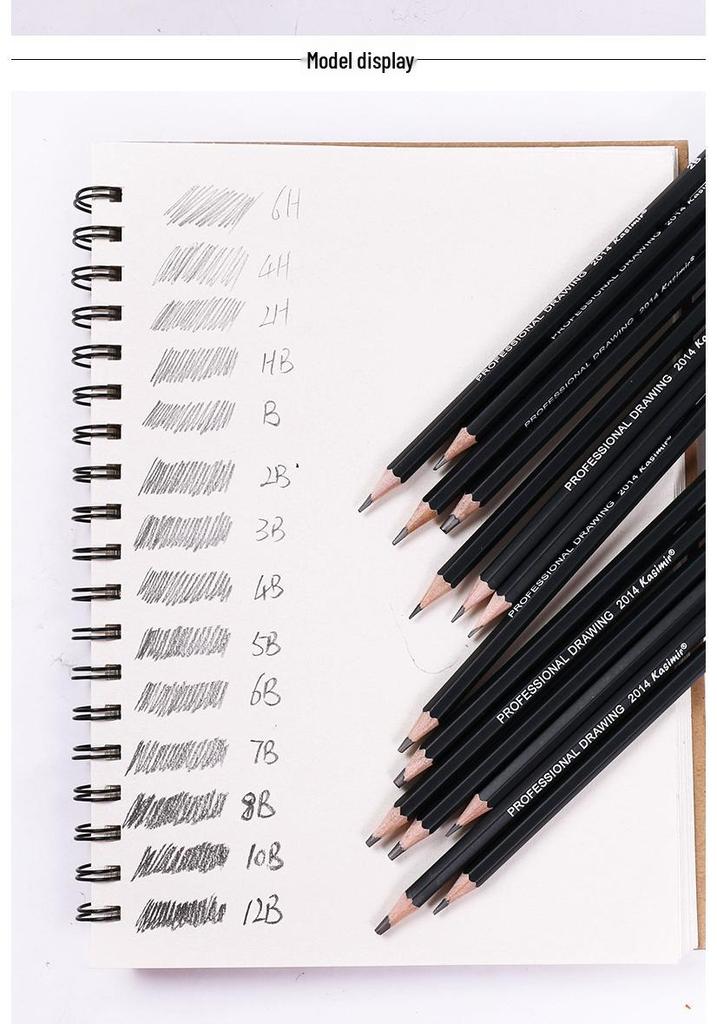 Hongxing Cashmere 14-Piece Sketch Set: Professional Charcoal Pencils for Beginners and Adults