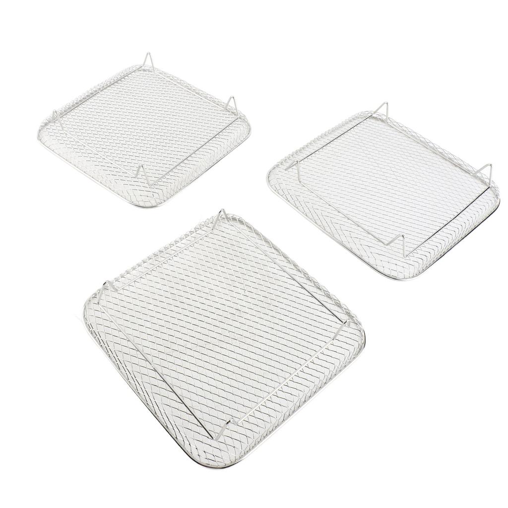 3 Layer Square Fryer Rack Dishwasher Safe SUS304 Stainless Steel Fryer Grilling Rack Accessory