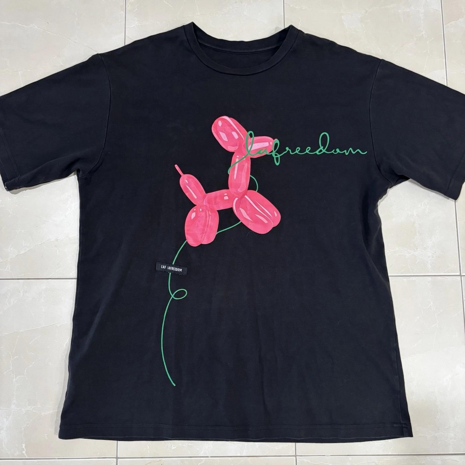 Laf Lafreedom T Shirt Balloon Dog Black Pink Graphic Designer Fashion LA Men’s L 2XL