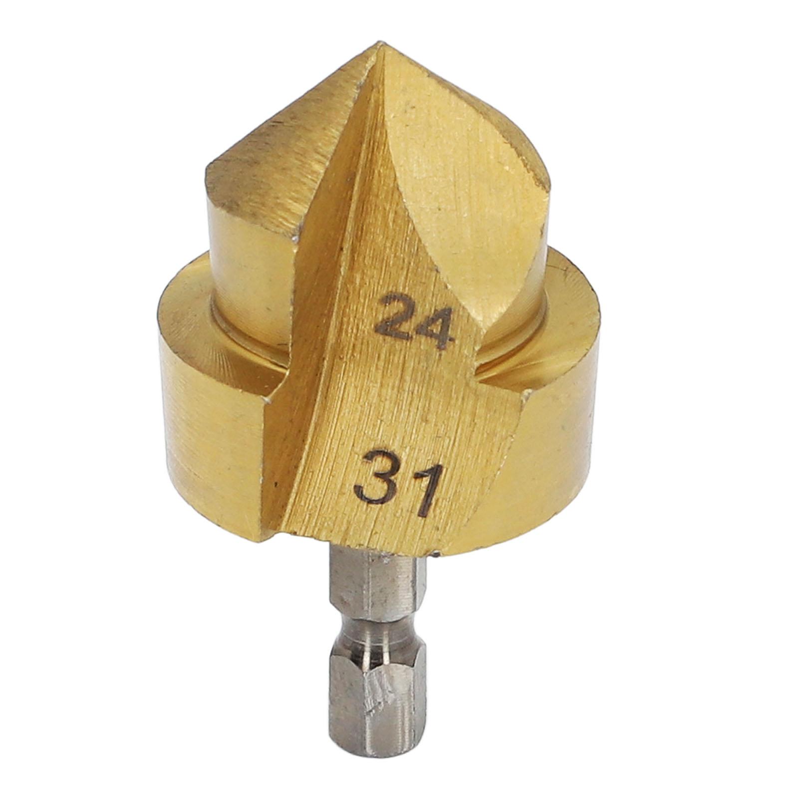 

Professional Countersink Drill Bit 32 Hex Shank PPR Water Tube 24‑31mm Blade Diameter Countersink Chamfer Tool