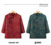 Chinese Style Tang Suit Top - Summer Three-Quarter Sleeve Shirt for Middle-Aged and Elderly Women