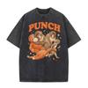 Punch The Funny Monkey Graphic T Shirt Unisex Women Clothing High Quality Crewneck Tshirts Oversized Vintage Washed Humor T Shirts